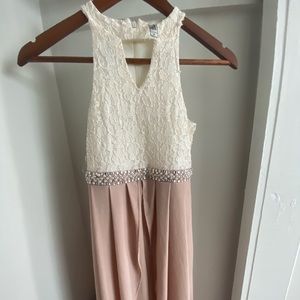 Laced beige dress